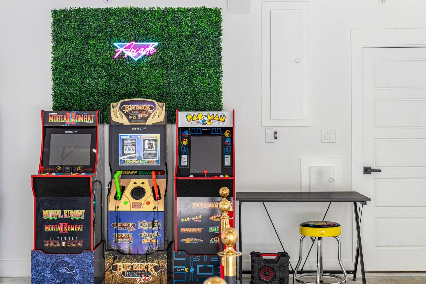 Arcade game room with classic machines